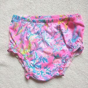 Lilly Pulitzer Diaper Cover Bloomers Baby Girl 12-18M Pink Ruffle Cotton
